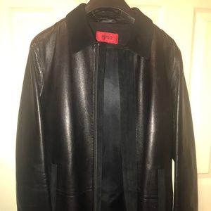 Men's Hugo Boss leather blazer jacket coat